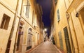 The old street in the historic quarter Panier of Marseille in South France at night Royalty Free Stock Photo