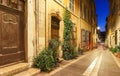 The old street in the historic quarter Panier of Marseille in South France at night Royalty Free Stock Photo