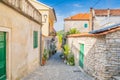 Old street in historic town of Skradin in Croatia Royalty Free Stock Photo