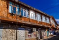 Old street with historical architecture in Black Sea village of Gurzuf in Crimea. Royalty Free Stock Photo