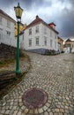 Old street in historical district of Bergen