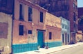 street with houses in Europe, Valencia July 2022