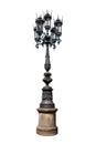 Old street lamp on a column isolated on a white background Royalty Free Stock Photo