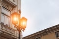 Old street lamp , detail of an old lighting in the cit Royalty Free Stock Photo