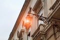 Old street lamp , detail of an old lighting in the cit Royalty Free Stock Photo