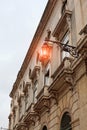 Old street lamp , detail of an old lighting in the cit Royalty Free Stock Photo