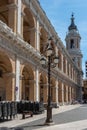 An old street lamp in the Piazza della Madonna in the town of Loreto