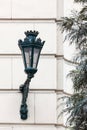 old street lamp on wall Royalty Free Stock Photo