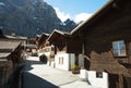 Old street in Leukerbad, Switzerland