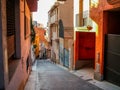 Old street in Lloret de Mar in Catalonia, Spain