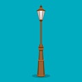 Old street luminous lantern isolated on background. Vector illustration Royalty Free Stock Photo