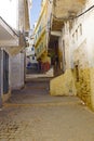 Old street in Moulay Idriss in Morocco. Royalty Free Stock Photo