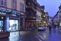 Old street at night in winter, Colmar, France. Royalty Free Stock Photo