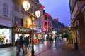 Old street at night in winter, Colmar, France.