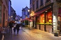 Old street at night in winter, Colmar, France. Royalty Free Stock Photo