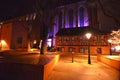 Old street at night in winter, Colmar, France. Royalty Free Stock Photo