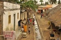 Old street in a popular neighbourhood island of mozambique classic image