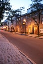 Old street in Quebec city. Historics houses in Old Quebec. D'Auteuil Street in Old Quebec. Tourism in Quebec city in Canada.