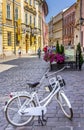 Old street - retro bicycle - Cracow-Poland Royalty Free Stock Photo