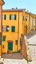 Old street in Santarcangelo di Romagna town Royalty Free Stock Photo