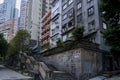 Hong Kong - January 4 2020 : U Lam Terrace, Old Street located at Sheung Wan, Low Angle View Royalty Free Stock Photo