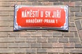 Old street sign in Prague Royalty Free Stock Photo