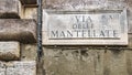 Old Street Sign at Rome City, Italy Royalty Free Stock Photo