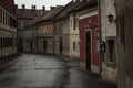 Old street in Sopron city, Hungary Royalty Free Stock Photo