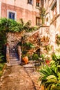 Old street in Taormina, Sicily, Italy Royalty Free Stock Photo