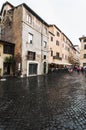 Old street in Trastevere, Rome, Italy. Trastevere is rione of Rome, on the west bank of the Tiber in Rome, Lazio, Italy.