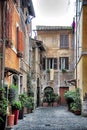 Old street in trastevere. Rome Royalty Free Stock Photo