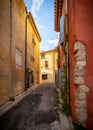 Old street of the village of Gruissan, Southern France Royalty Free Stock Photo