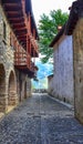 Old street in villlage in the north of italy Royalty Free Stock Photo