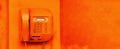 old street orange phone screen buttons Royalty Free Stock Photo