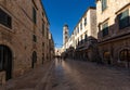 Old streets in downtown of Dubrovnik, Croatia
