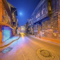 Old streets of Istanbul by night Royalty Free Stock Photo