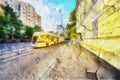 Urban landscape Moscow- abstract brush strokes paint Royalty Free Stock Photo