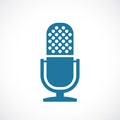 Old studio microphone vector icon Royalty Free Stock Photo
