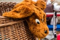 Old stuffed animal at the flea market Royalty Free Stock Photo