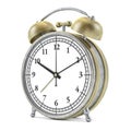 Old style alarm clock on white. 3D Royalty Free Stock Photo