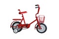 An old style bicycle for kid in red color Royalty Free Stock Photo