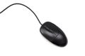Old style Black optical computure mouse with USB line Royalty Free Stock Photo