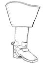 Old style boot with spurs. EPS8 vector