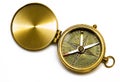 Old style brass compass Royalty Free Stock Photo