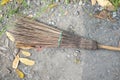 Old style broom made of coconut leaf stalks