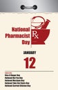 Old style calendar for National Pharmacist Day