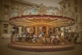 Old-style carousel in Florence, Italy. Vintage