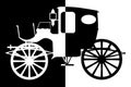 Old Style Carriage In Split Black And White