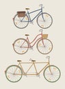 Old style colorful bicycle set