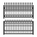 Old Style Decorative Iron Fences Set. Vector